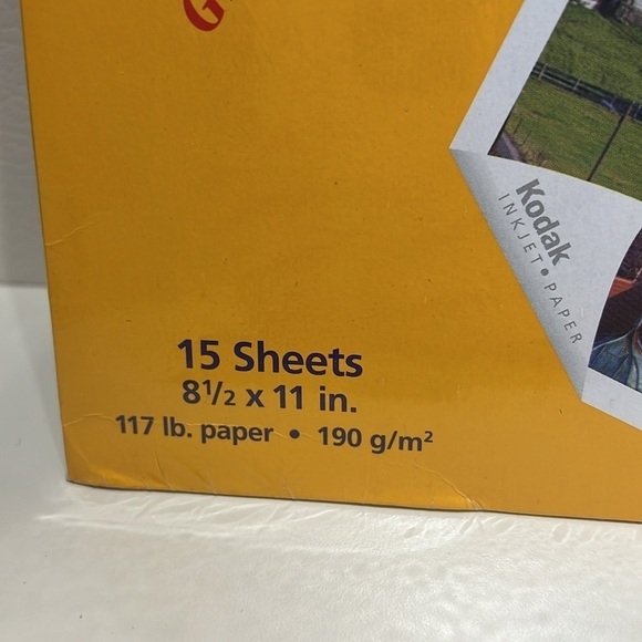 Kodak Inkjet Photo Paper Vintage 8.5x11‎ 15 sheets 117 lb paper SEALED - Picture 3 of 5